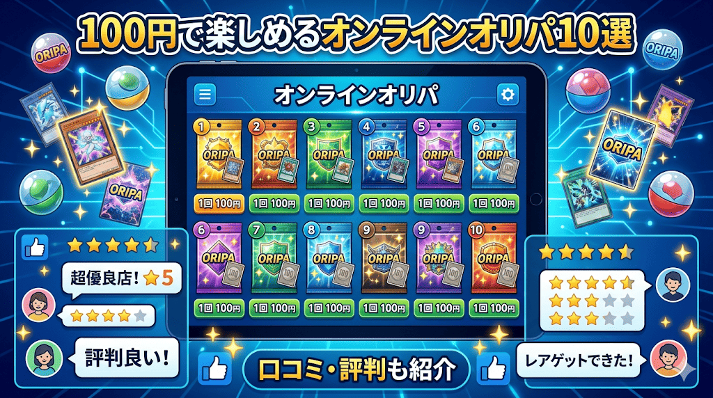 100円で楽しめるオンラインオリパ10選｜口コミ・評判も紹介