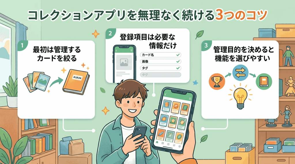 コレクションアプリを無理なく続ける3つのコツ
